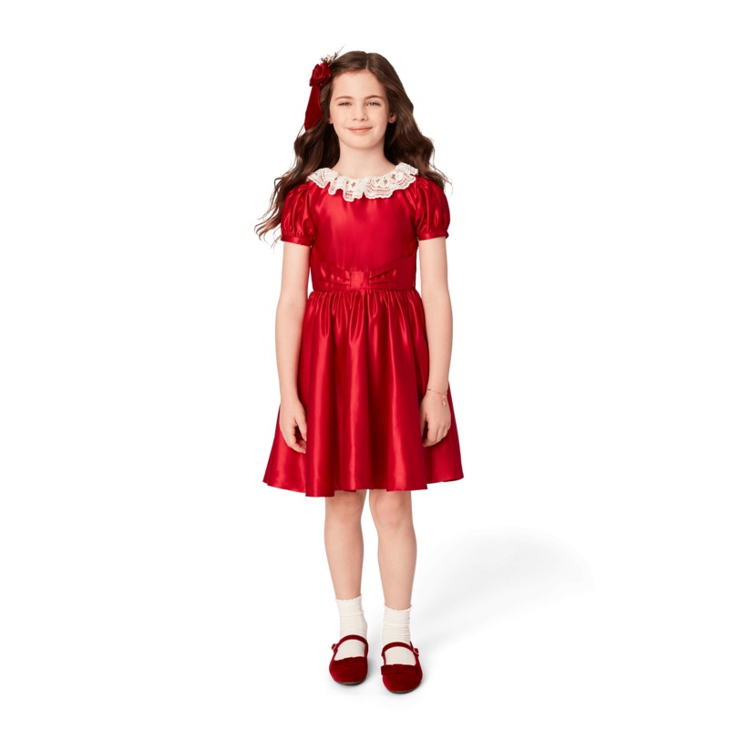 American Girl x Janie and Jack Holly-Red Party Dress for Girls