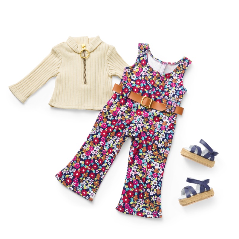 Julies Floral Jumpsuit for 18-inch Dolls (Historical Characters)
