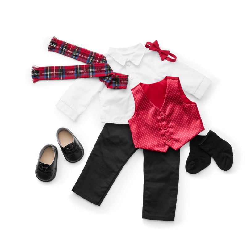 Pop of Plaid Holiday Outfit for 18-inch Dolls