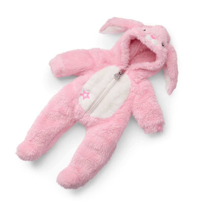Playful Pink Bunny One-Piece Outfit for Bitty Baby Dolls