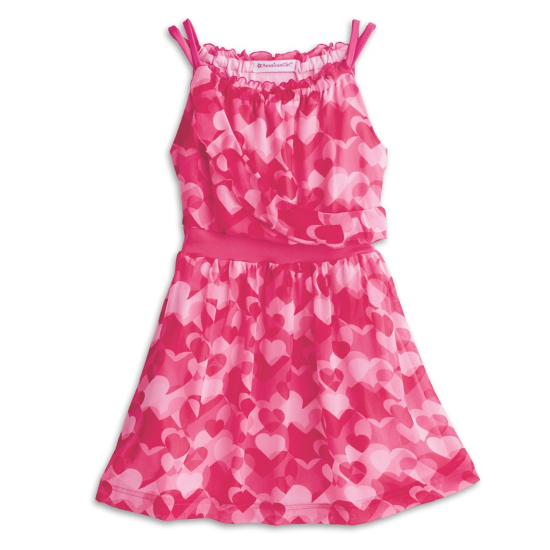 Red Hearts Ruffle Dress for Girls