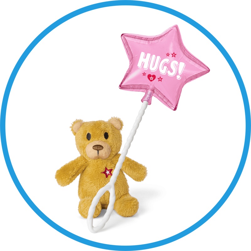 Hugs and Well Wishes Balloon & Bear for 18" Dolls