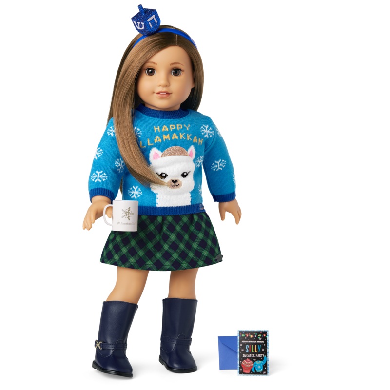 Silly Hanukkah Sweater for 18-inch Dolls