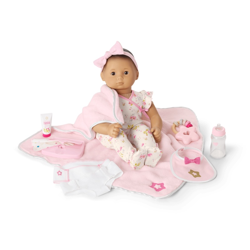 Bitty Baby Doll #4 with black hair Care & Play Set