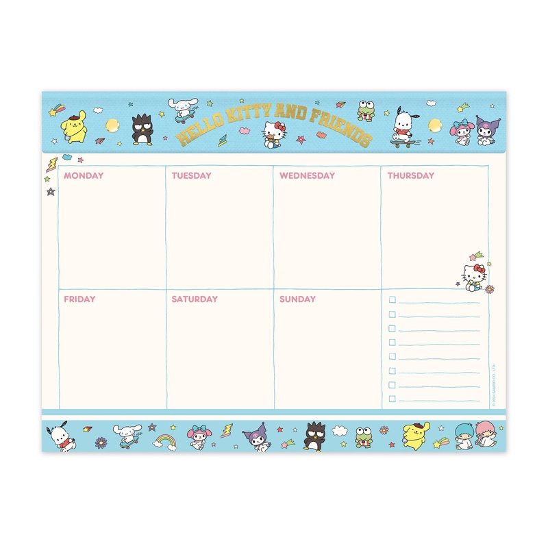 Hello Kitty and Friends x Studio Oh! College Letters Blue Weekly Desk Pad