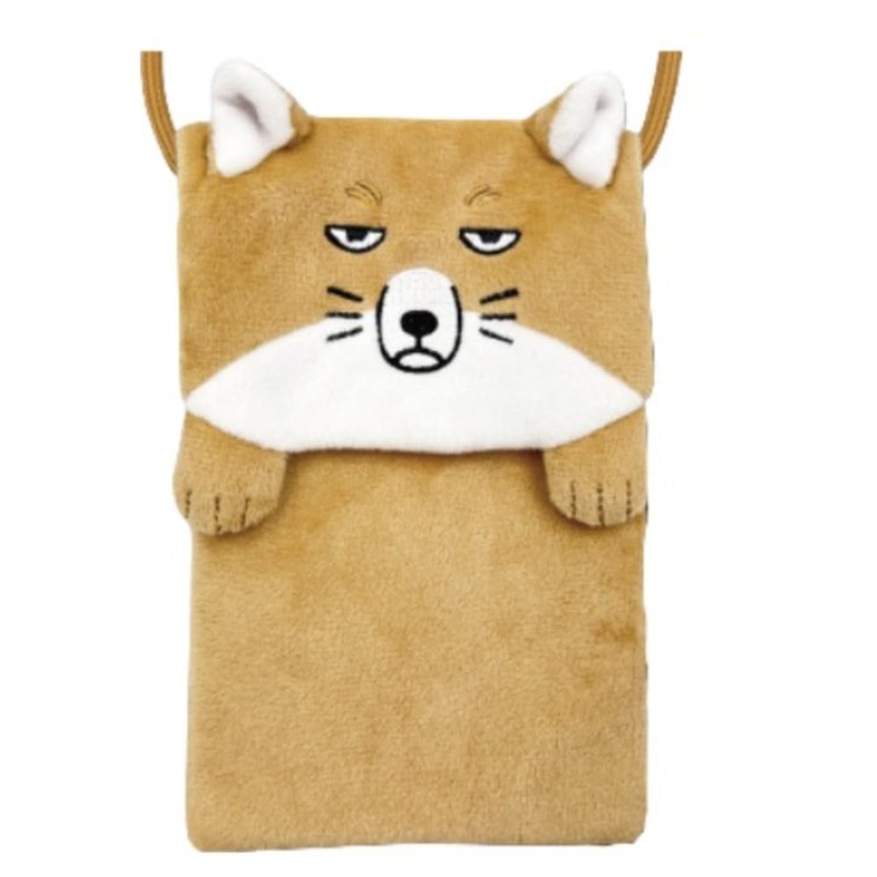 San-X Hatayama Shoji Plush Mobile Pochette Tibetan Fox Brown 18x12cm