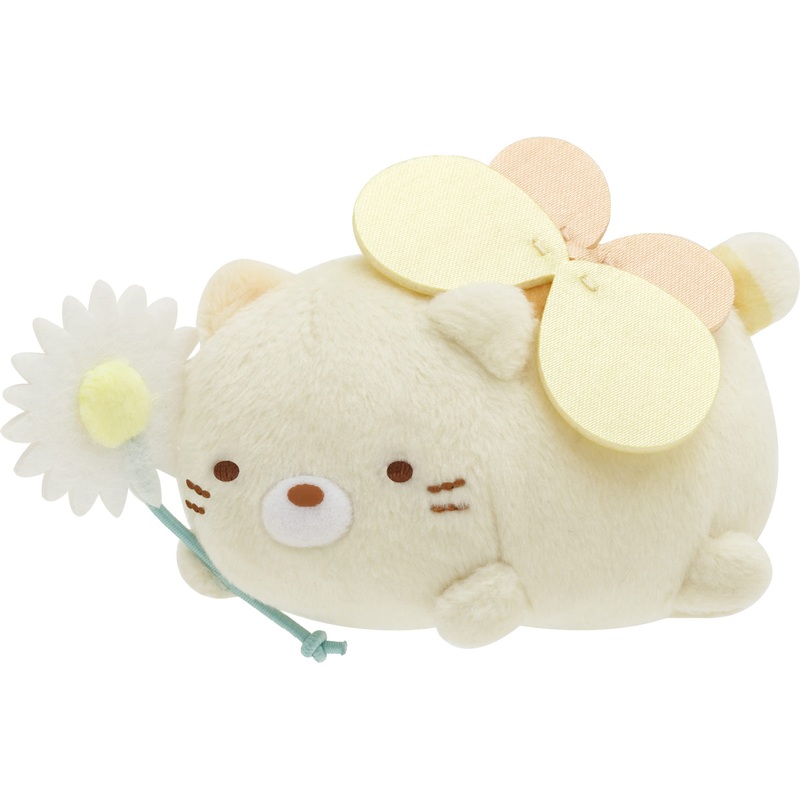 San-X Sumikko Gurashi Flower Garden Plush Badge Cat Ab14001