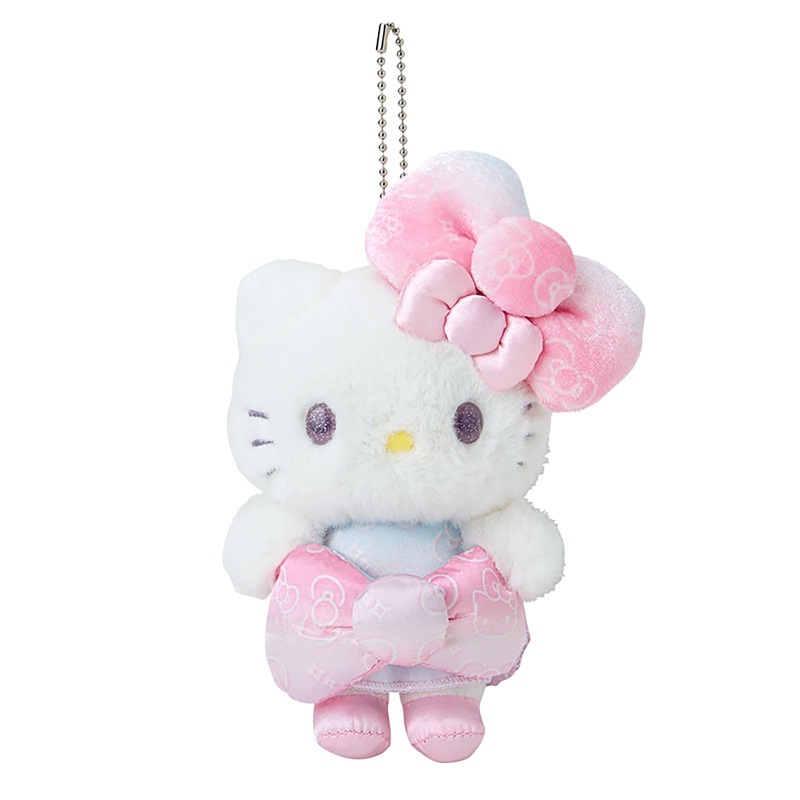 Sanrio Hello Kitty 50th Plush Mascot Holder with Fashionable Ribbons Japan