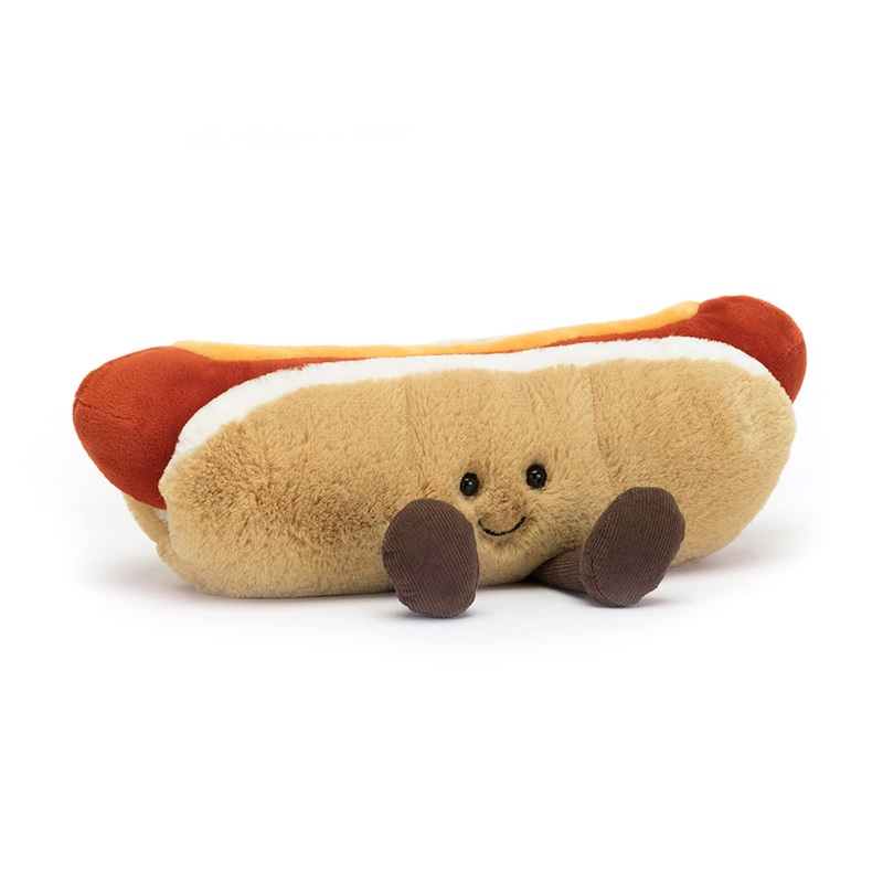 Jelly Cat Funny Hot Dog Plush Toy 16948 Soft and Cuddly Stuffed Animal
