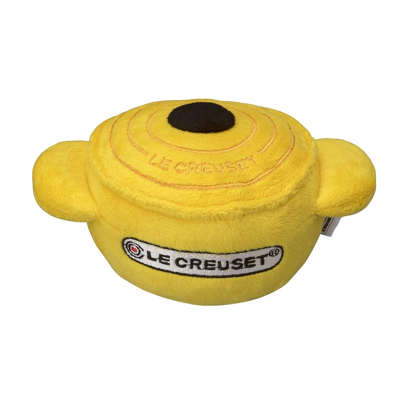 Le Creuset Yellow Plush Pet Toy with Sound - Official Japanese Product