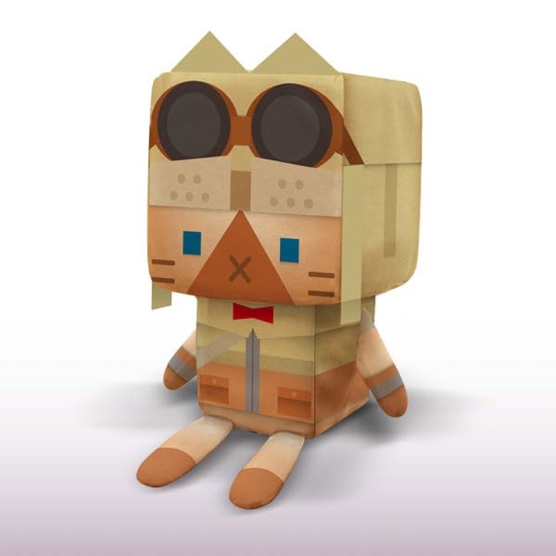 Capcom 40Th Anniversary Monster Hunter Otomo Air Stuffed Toy (Leather Cat Series) Japan - H160Xw80Xd80Mm Polyester Cotton
