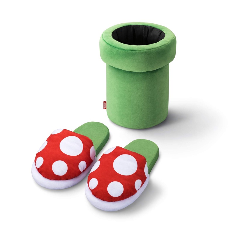 NINTENDO Super Mario Home & Party Room Slippers Piranha Plant/Earthen Pipe