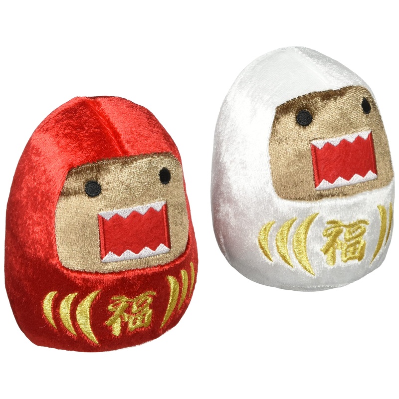 Sekiguchi Domo-Kun Red White Daruma Set 556571 for Home Decor