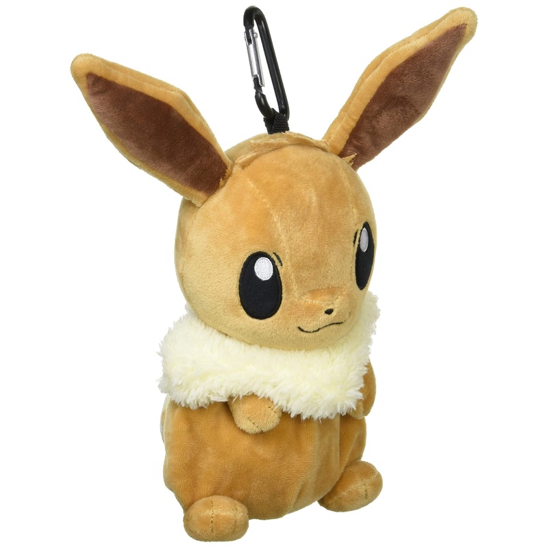 UNIQUE730 Pokemon Plush Pouch With Carabiner Eevee