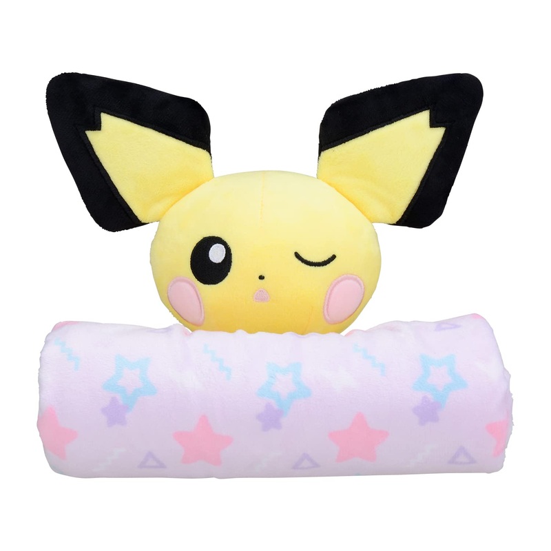 Pokemon Center Original Mini Blanket With Plush Mascot Pichu Everyday Happiness
