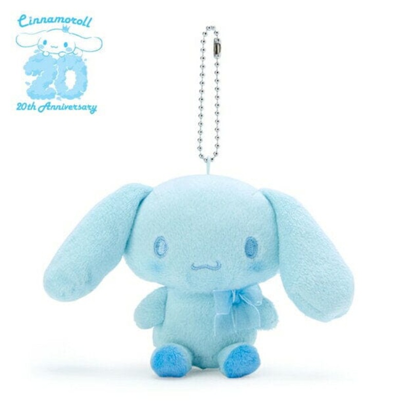 Cinnamoroll Mascot Plush Keychain (Sky Blue Candy Design) - Cinnamoroll 20th Anniversary