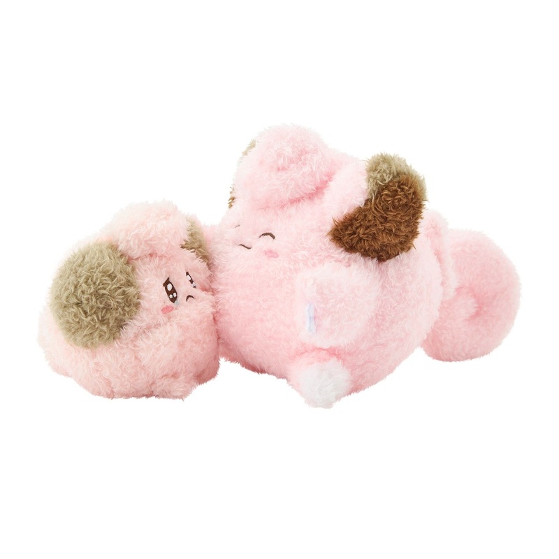 Cleffa & Clefairy Nakibeso Hugging Plush Buruburu...Mugyu! (Don't Cry, Come Here)