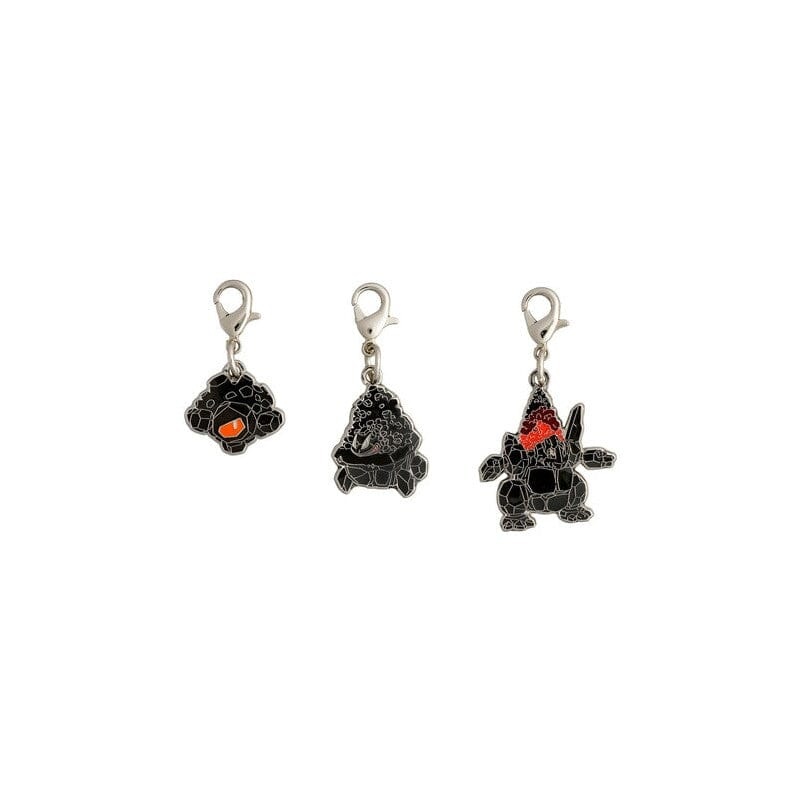 Rolycoly, Carkol, Coalossal - National Pokdex Metal Charm Keychain #837, #838, #839