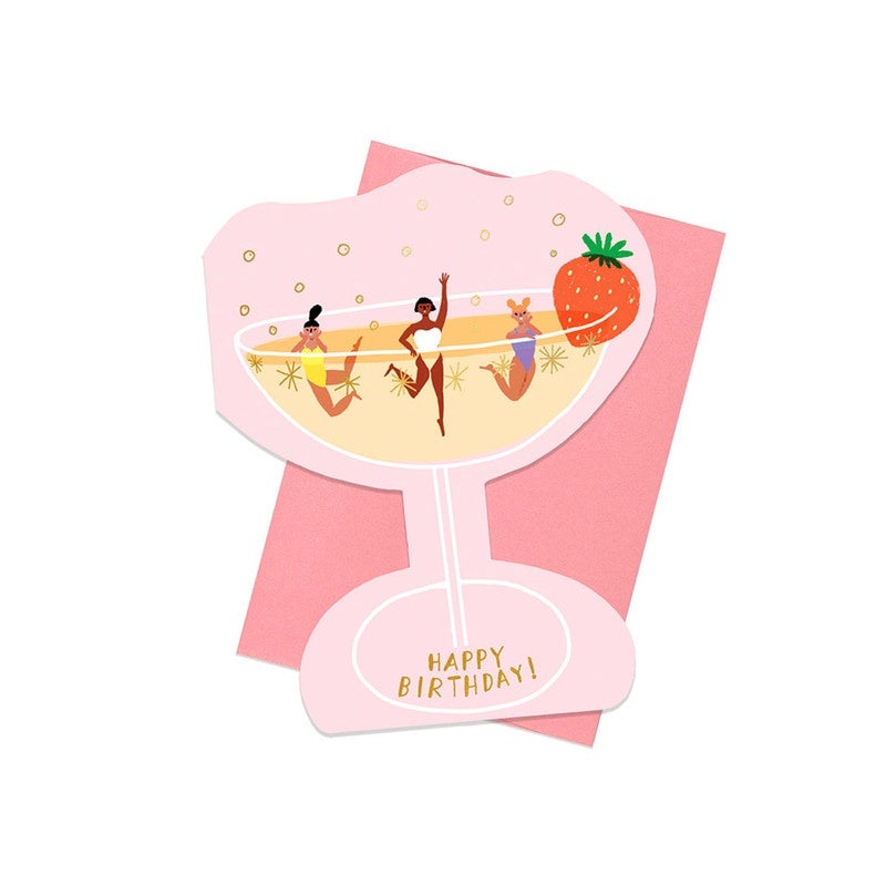 Carolyn Suzuki - Die-Cut Single Card - Champagne