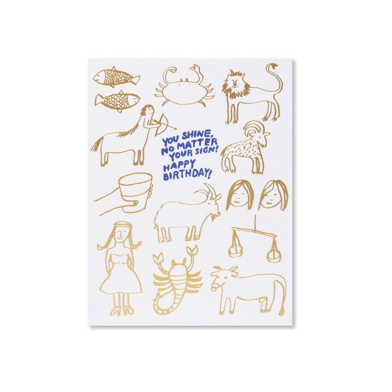 Egg Press - Single Card - Zodiac Birthday
