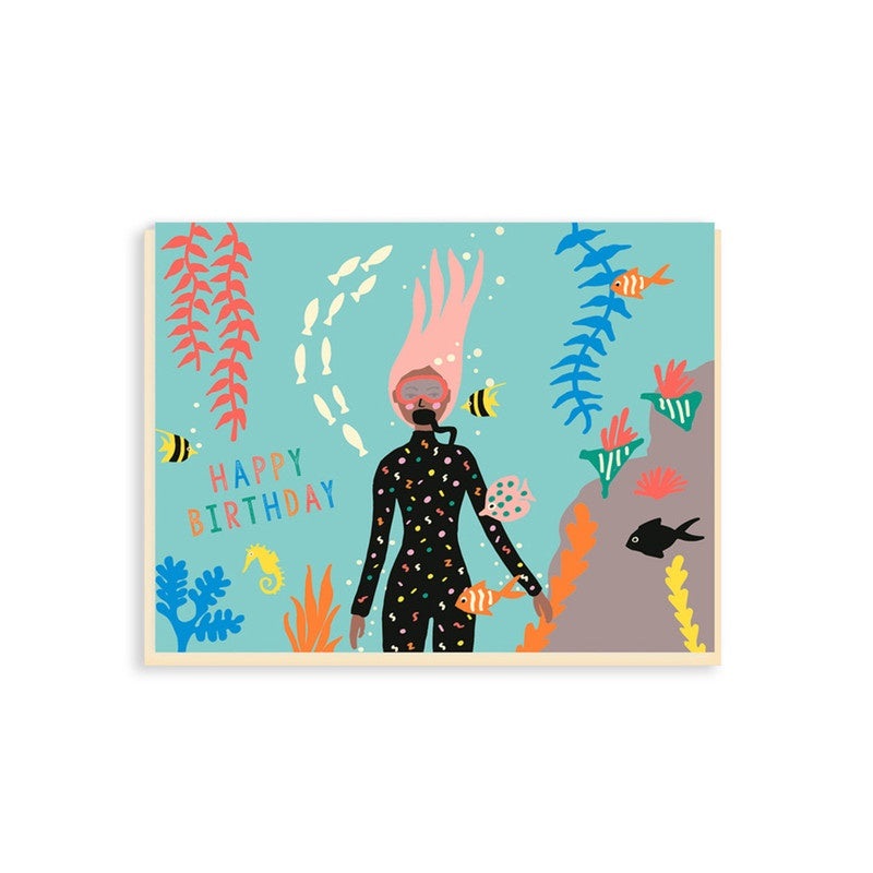 Greeting Card - Diver