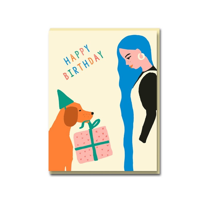 Greeting Card - Dog Present