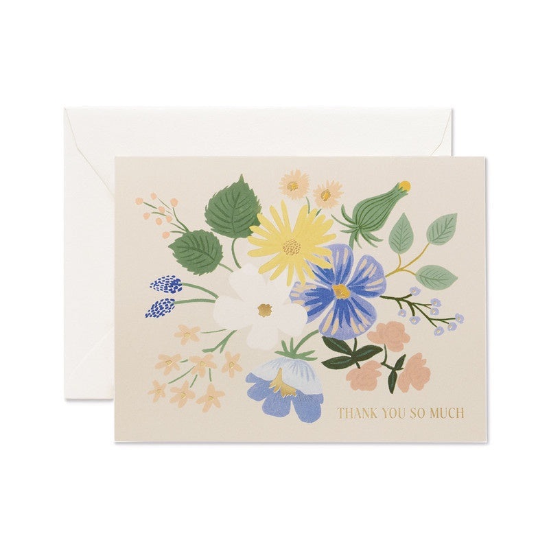 Rifle Paper Co - Single Card - Garden Party Blue Thank You