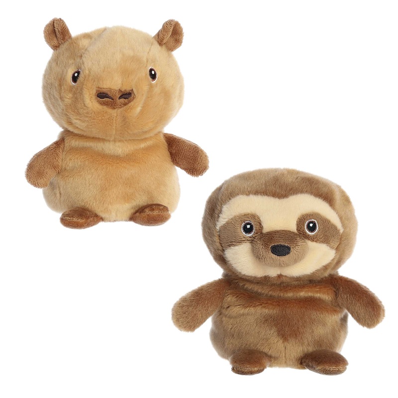 Aurora - Eco Nation - Reversible Eco Pairs - 6.6" Capybara and Sloth