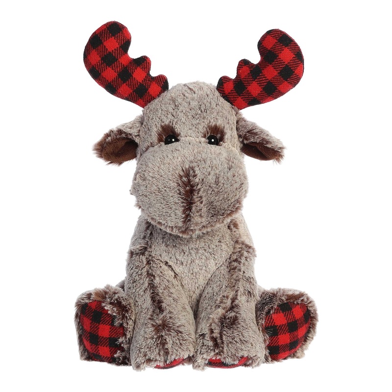 Aurora - Holiday - 12" Buffalo Plaid Moose