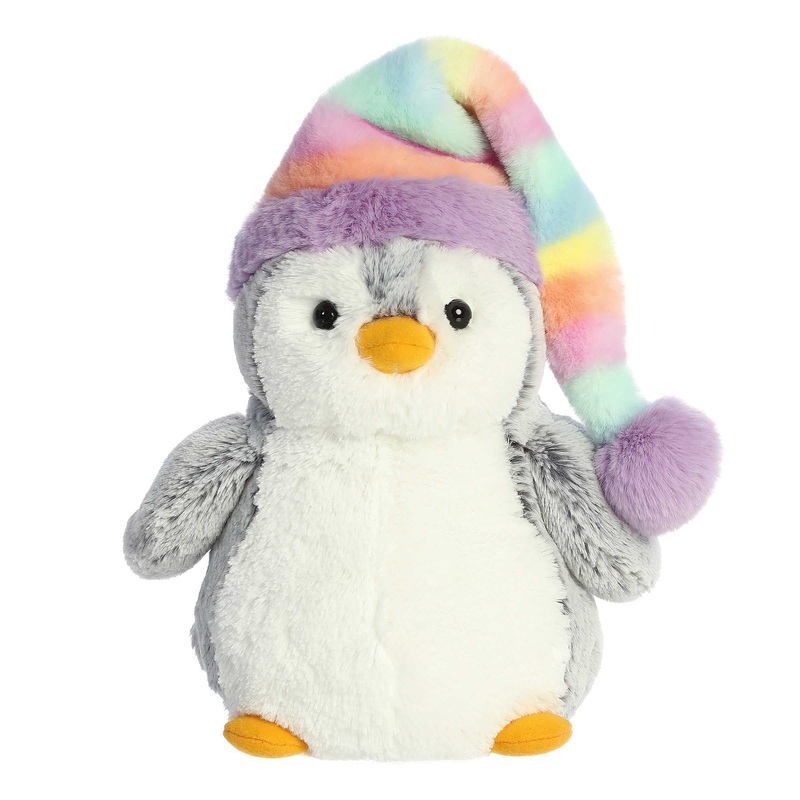 Aurora - PomPom Penguin - 9" Pom Pom Rainbow Hat