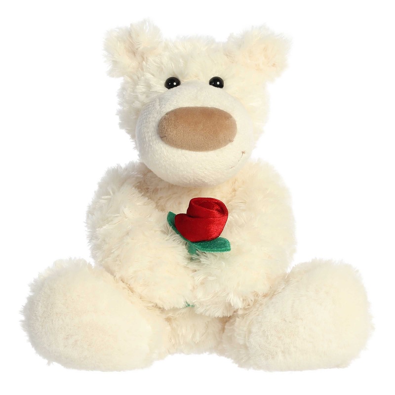 Aurora - Valentine - 12" Honey Bear With Rose
