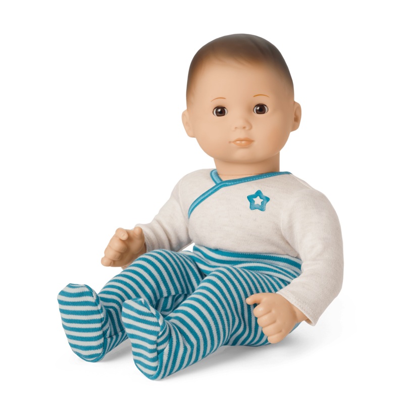 Bitty Baby Doll #2 with brown hair in Soft Blue