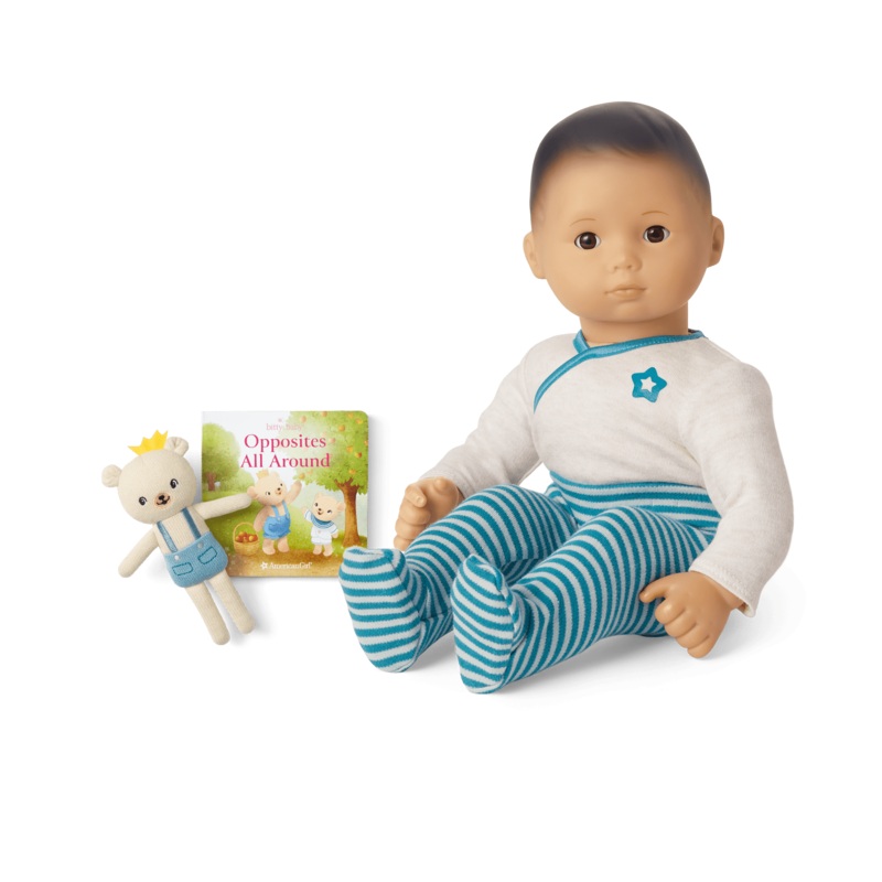 Bitty Baby Doll #4 in Soft Blue + Bear Friend & Board Book