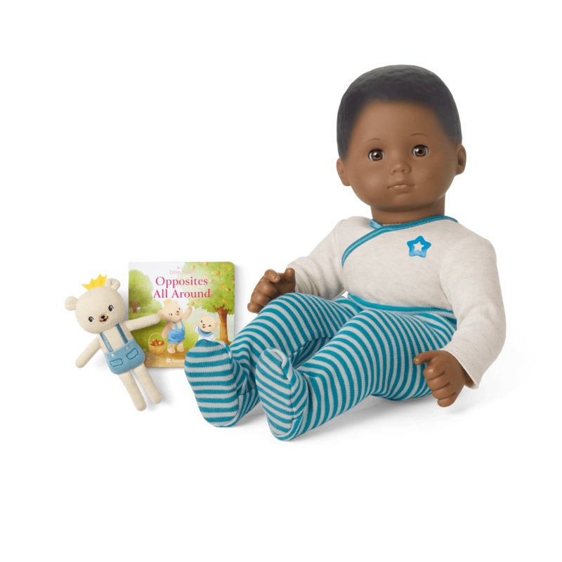 Bitty Baby Doll #1 in Soft Blue + Bear Friend & Board Book