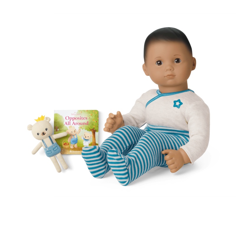 Bitty Baby Doll #5 in Soft Blue + Bear Friend & Board Book