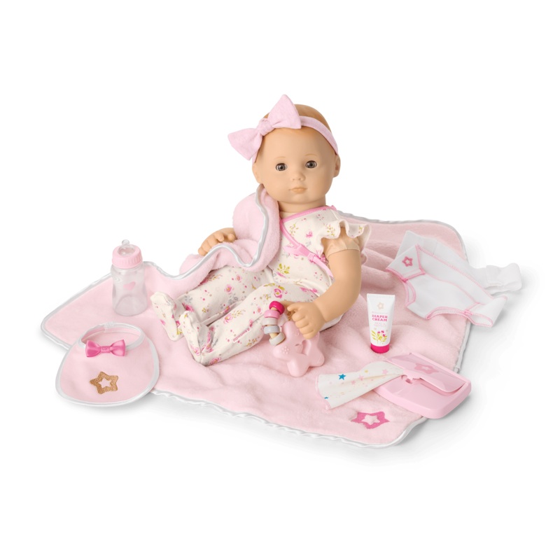 Bitty Baby Doll #6 with red hair Care & Play Set