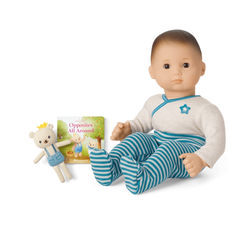 Bitty Baby Doll #2 in Soft Blue + Bear Friend & Board Book