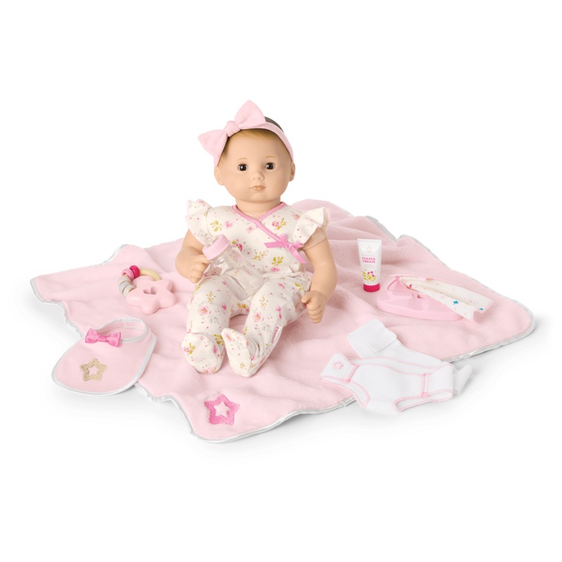 Bitty Baby Doll #2 with brown hair Care & Play Set