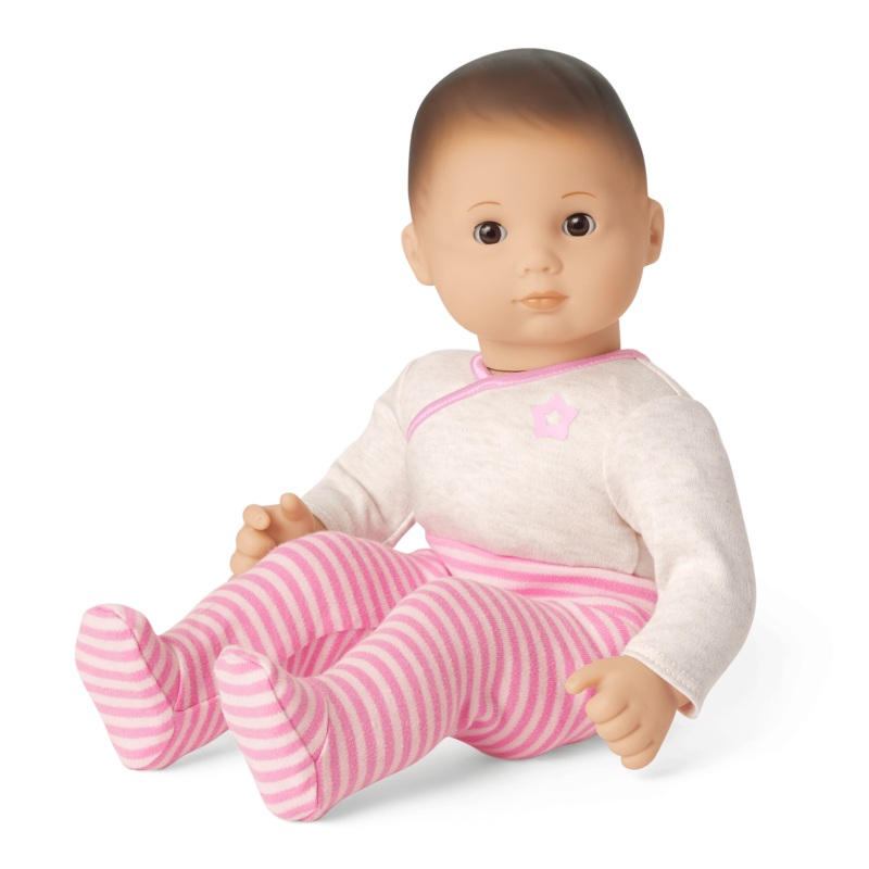 Bitty Baby Doll #2 with brown hair in Pretty Pink