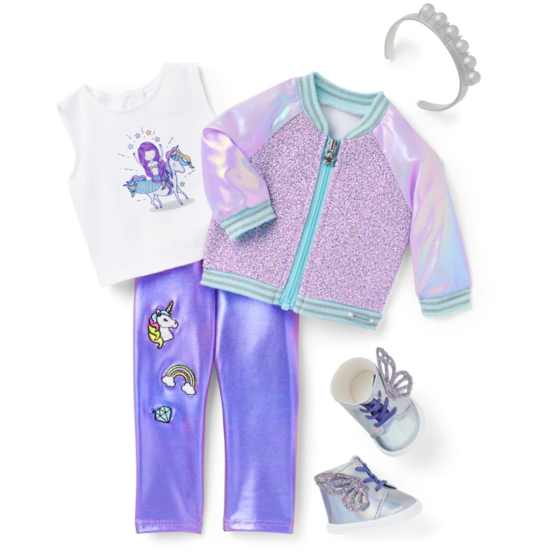 Butterflies & Unicorns Outfit for 18-inch Dolls
