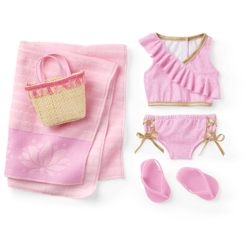 Rosy Resort Swimsuit for 18-inch Dolls