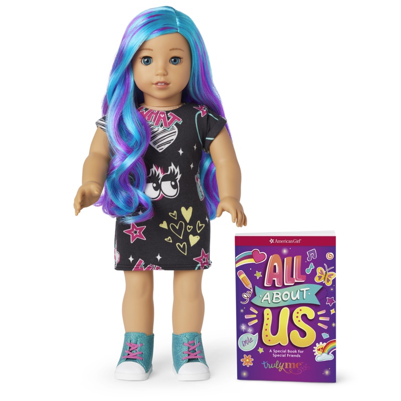 Truly Me 18-inch Doll #119 with wavy blue-and-purple hair