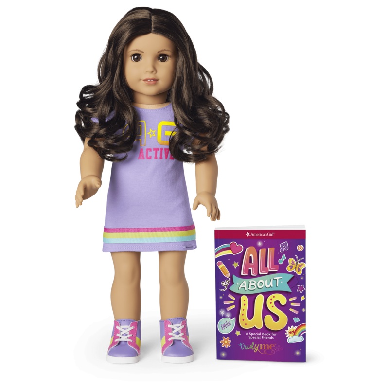 Truly Me 18-inch Doll #121 with curly dark-brown hair