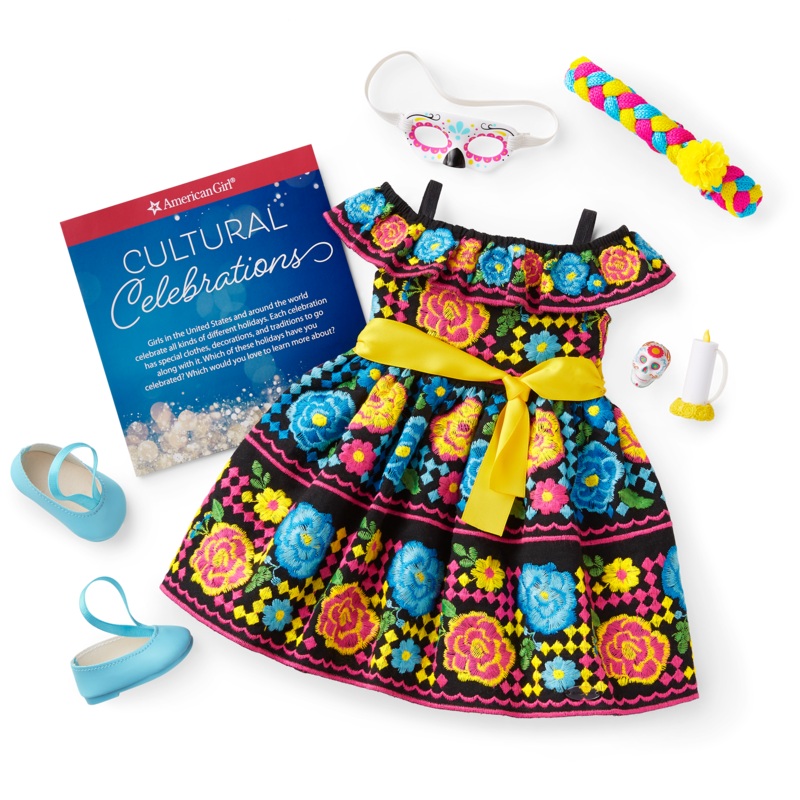 Da de Muertos Celebration Outfit for 18-inch Dolls