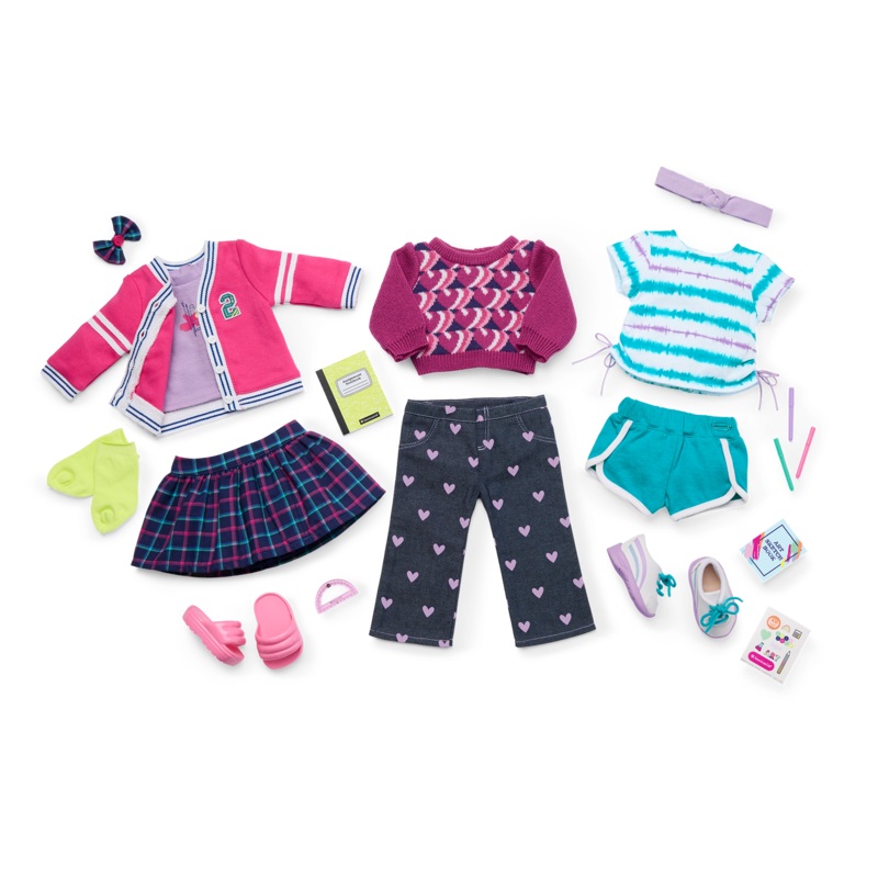 School-Day Style Outfit Set for 18-inch Dolls