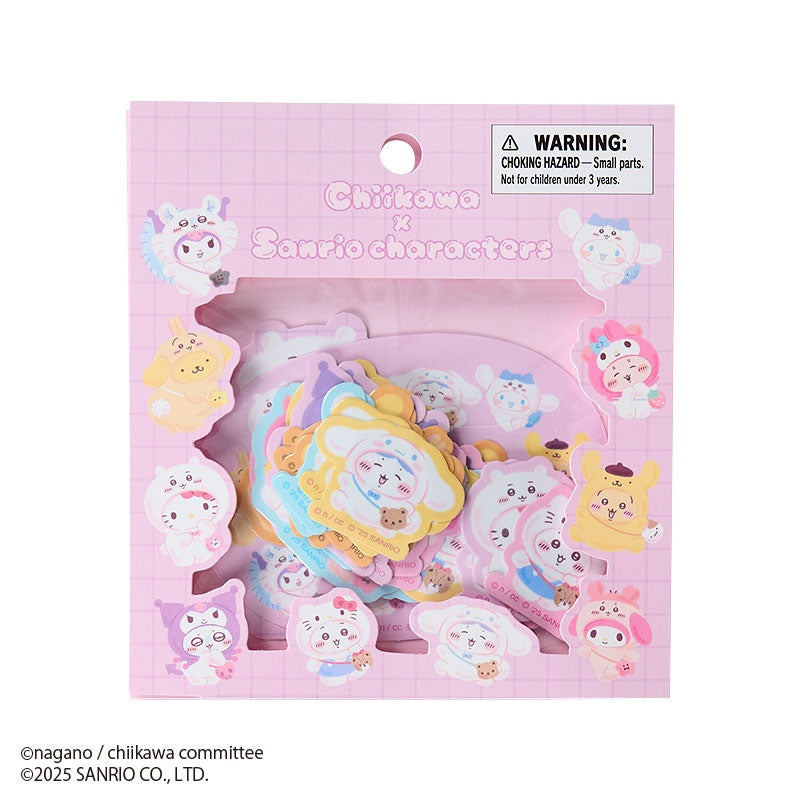 Chiikawa x Sanrio Characters 32-pc Mini Sticker Pack