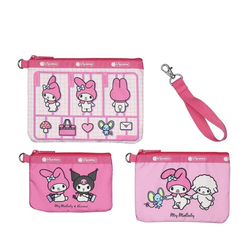 My Melody & Kuromi x LeSportsac Wristlet Pouch Set