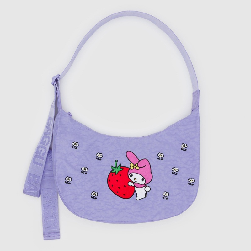 My Melody x Baggu Embroidered Nylon Crescent Bag