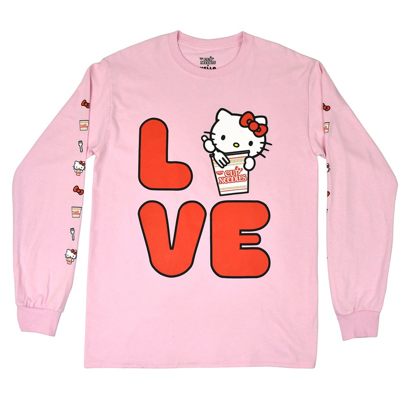 Hello Kitty x Cup Noodles Pink Love Long Sleeve T-Shirt