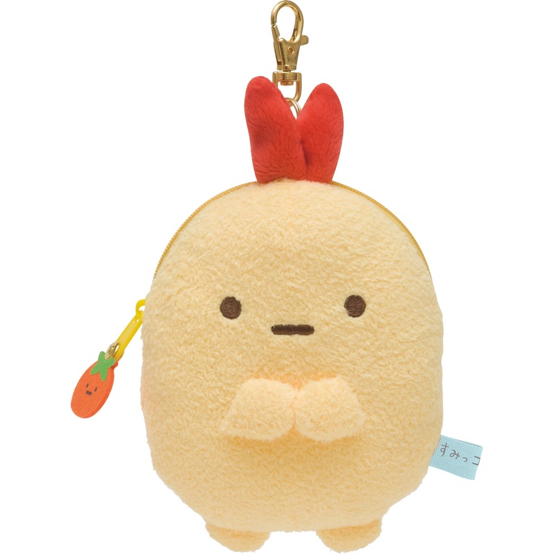 San-X Sumikko Gurashi Plush Fried Shrimp Tail Pass Case H14.5 x W11.5 x D4.5cm